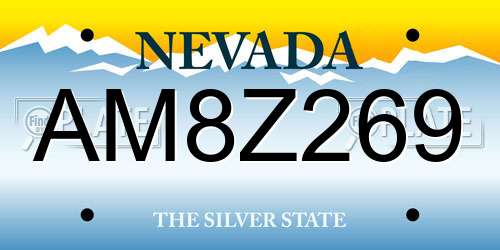 AM8Z269 Nevada License Plate