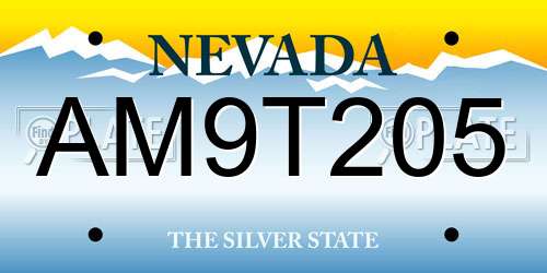 AM9T205 Nevada License Plate