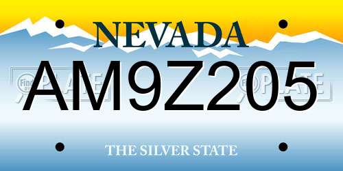 AM9Z205 Nevada License Plate