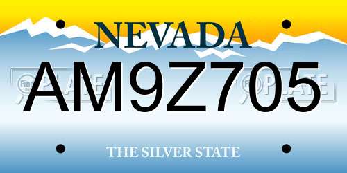 AM9Z705 Nevada License Plate