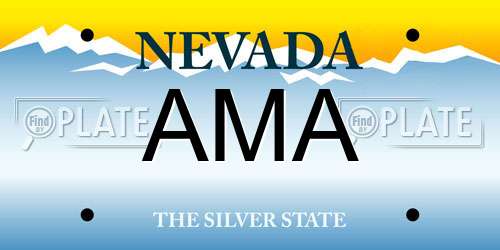 AMA Nevada License Plate