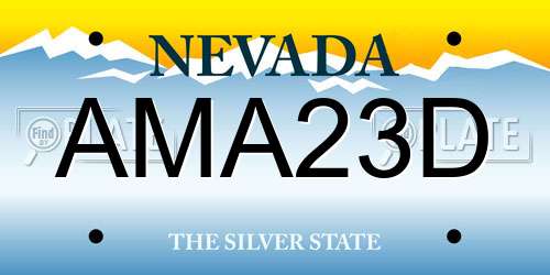 AMA23D Nevada License Plate