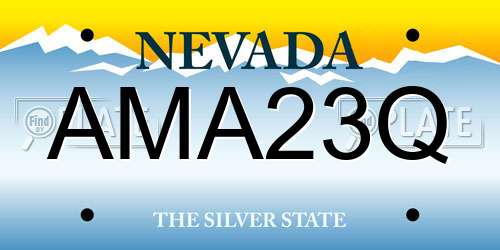 AMA23Q Nevada License Plate