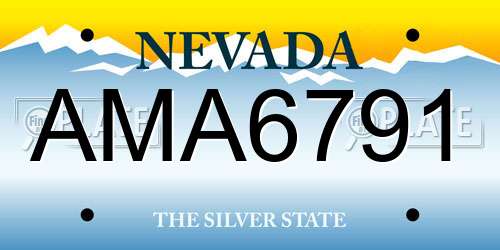 AMA6791 Nevada License Plate