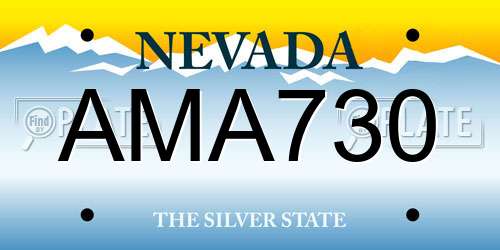 AMA730 Nevada License Plate