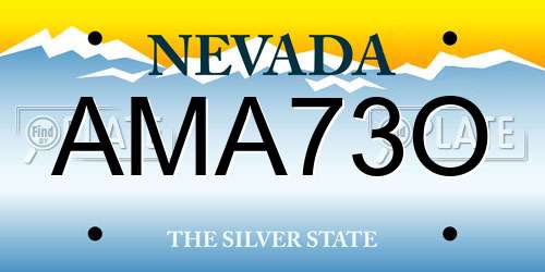 AMA73O Nevada License Plate