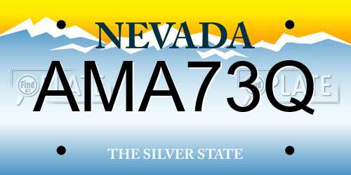AMA73Q Nevada License Plate