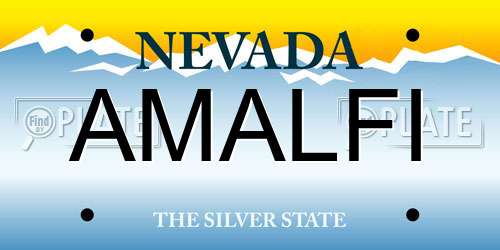 AMALFI Nevada License Plate