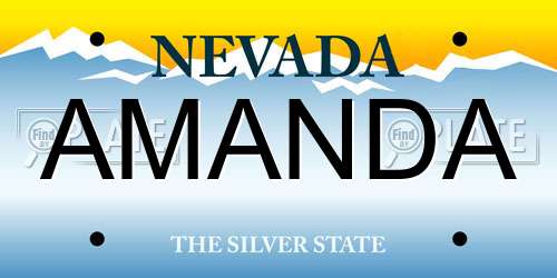 AMANDA Nevada License Plate
