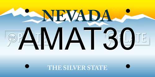 AMAT30 Nevada License Plate