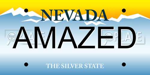 AMAZED Nevada License Plate