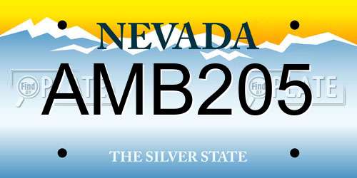 AMB205 Nevada License Plate