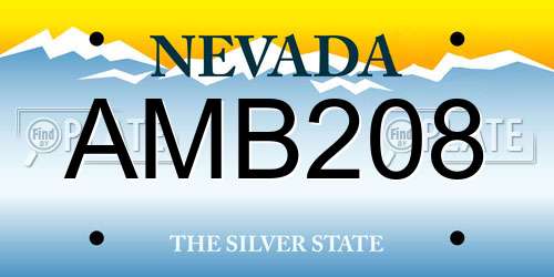 AMB208 Nevada License Plate