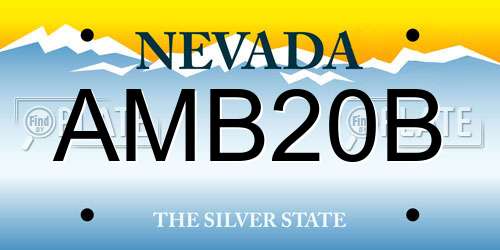 AMB20B Nevada License Plate