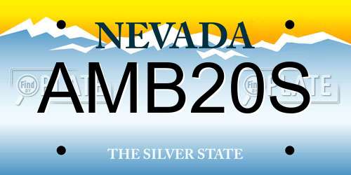 AMB20S Nevada License Plate