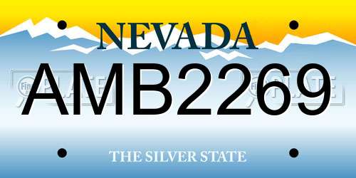 AMB2269 Nevada License Plate