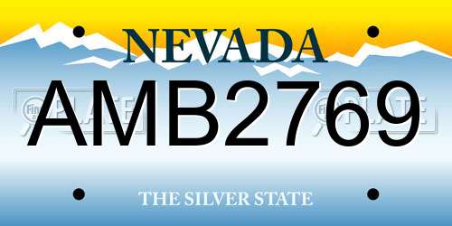 AMB2769 Nevada License Plate