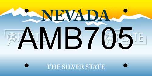 AMB705 Nevada License Plate