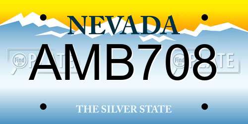 AMB708 Nevada License Plate