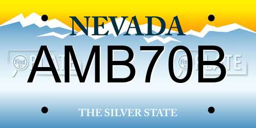 AMB70B Nevada License Plate