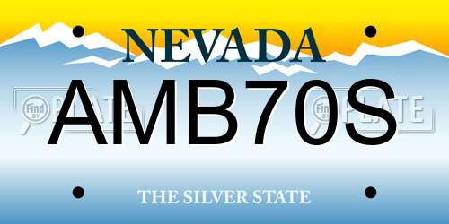 AMB70S Nevada License Plate