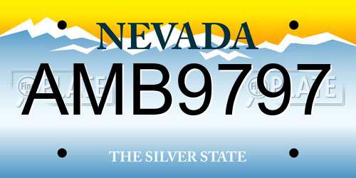 AMB9797 Nevada License Plate