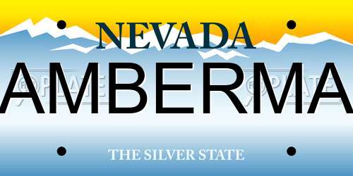 AMBERMA Nevada License Plate
