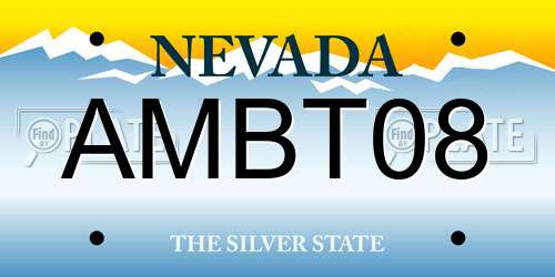 AMBT08 Nevada License Plate
