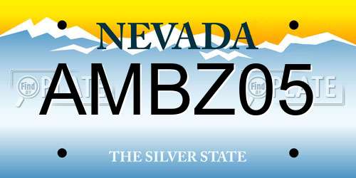 AMBZ05 Nevada License Plate