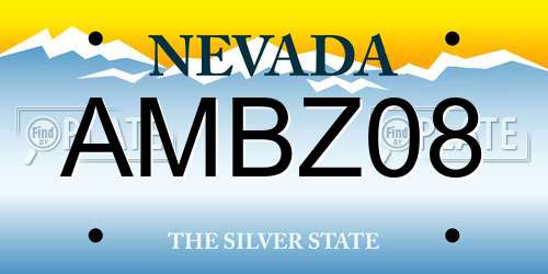 AMBZ08 Nevada License Plate