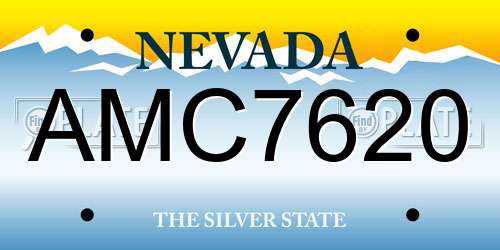 AMC7620 Nevada License Plate