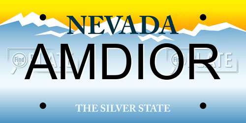 AMDIOR Nevada License Plate