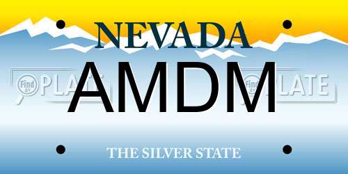 AMDM Nevada License Plate