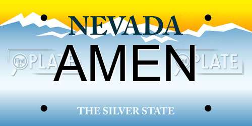 AMEN Nevada License Plate