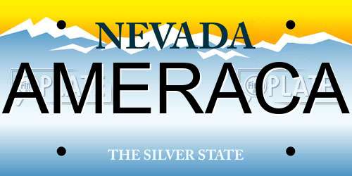 AMERACA Nevada License Plate