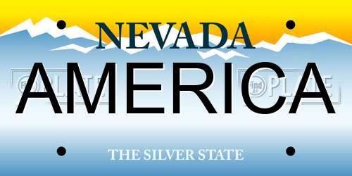 AMERICA Nevada License Plate