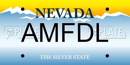 AMFDL Nevada License Plate