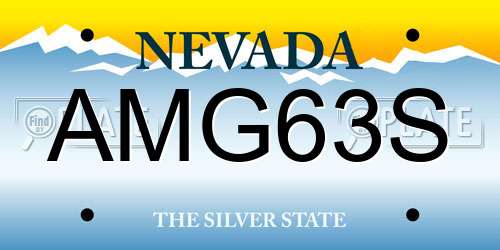 AMG63S Nevada License Plate
