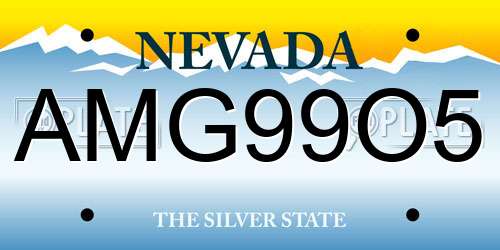 AMG99O5 Nevada License Plate