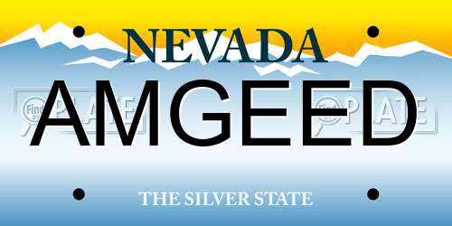 AMGEED Nevada License Plate