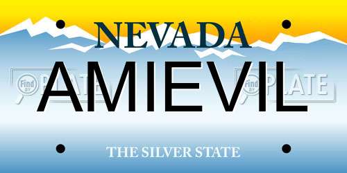 AMIEVIL Nevada License Plate