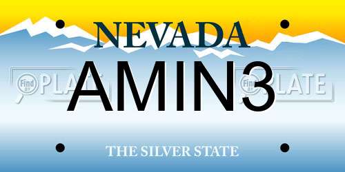 AMIN3 Nevada License Plate