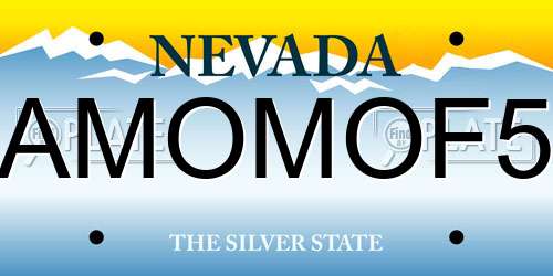 AMOMOF5 Nevada License Plate