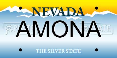 AMONA Nevada License Plate