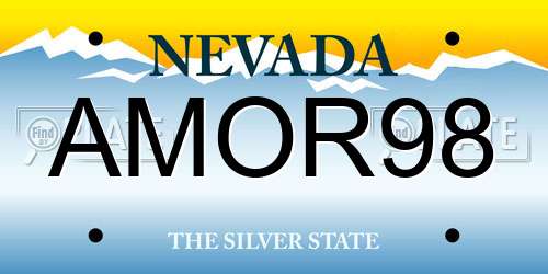 AMOR98 Nevada License Plate