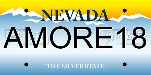 AMORE18 Nevada License Plate