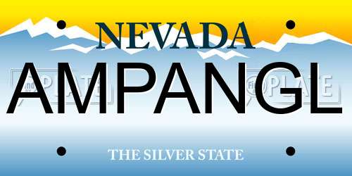 AMPANGL Nevada License Plate