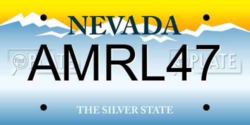 AMRL47 Nevada License Plate
