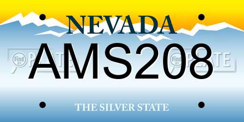 AMS208 Nevada License Plate