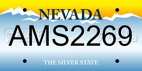 AMS2269 Nevada License Plate